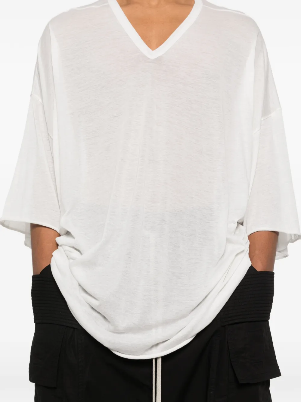 Rick Owens T-shirt met V-hals Wit
