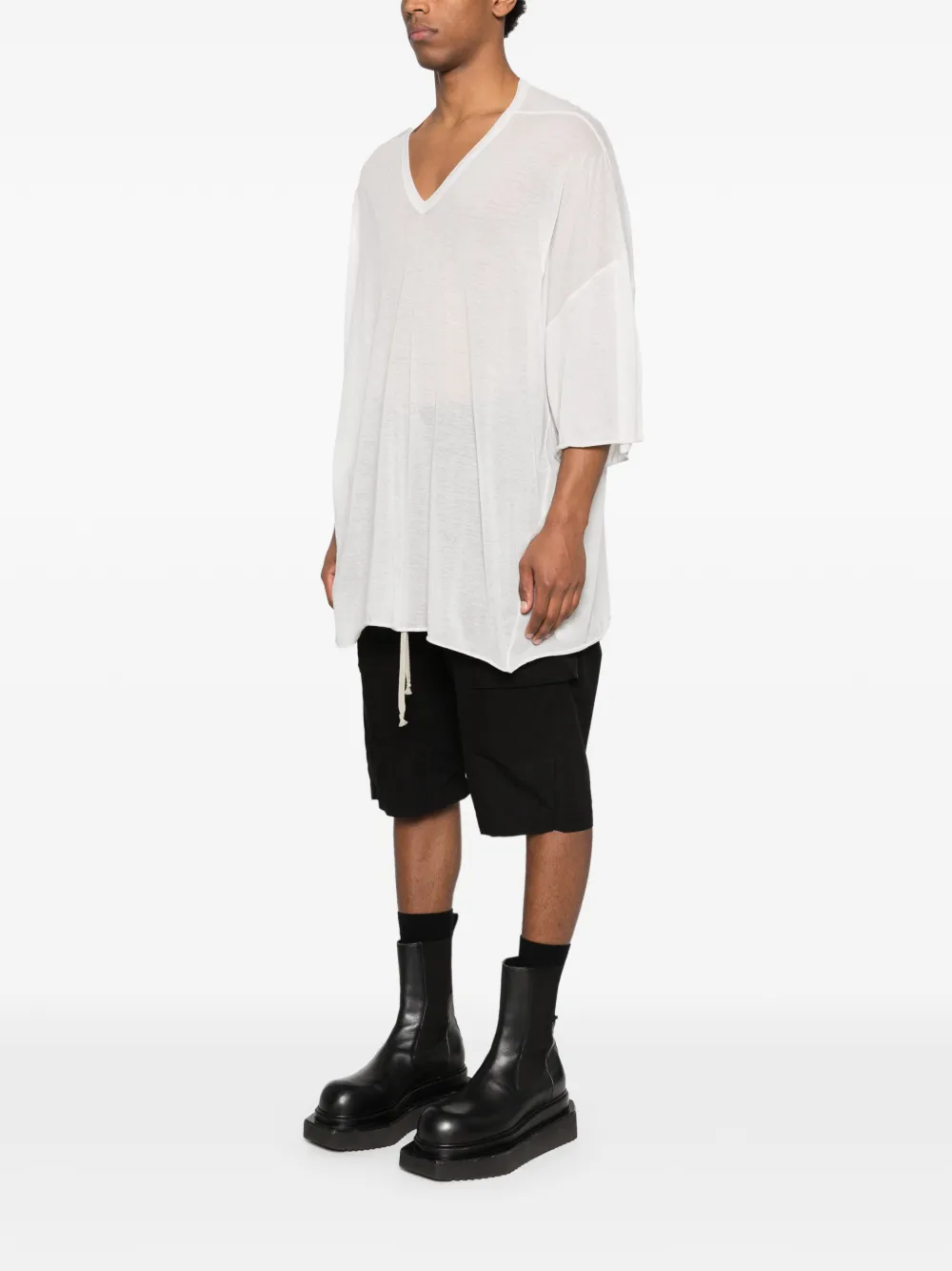 Rick Owens T-shirt met V-hals Wit