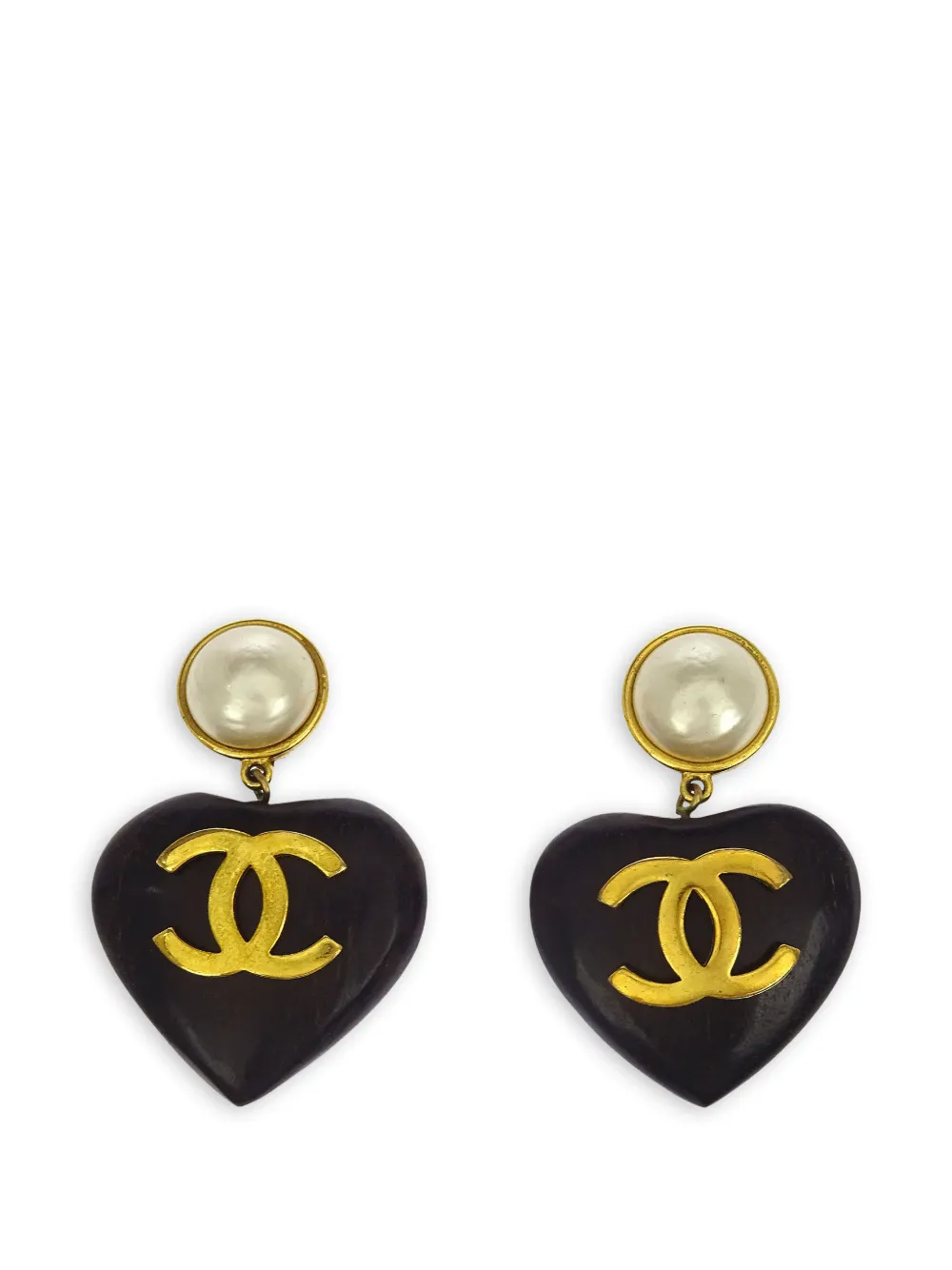CHANEL Pre-Owned Orecchini a cuore CC 1990-2000 - Oro
