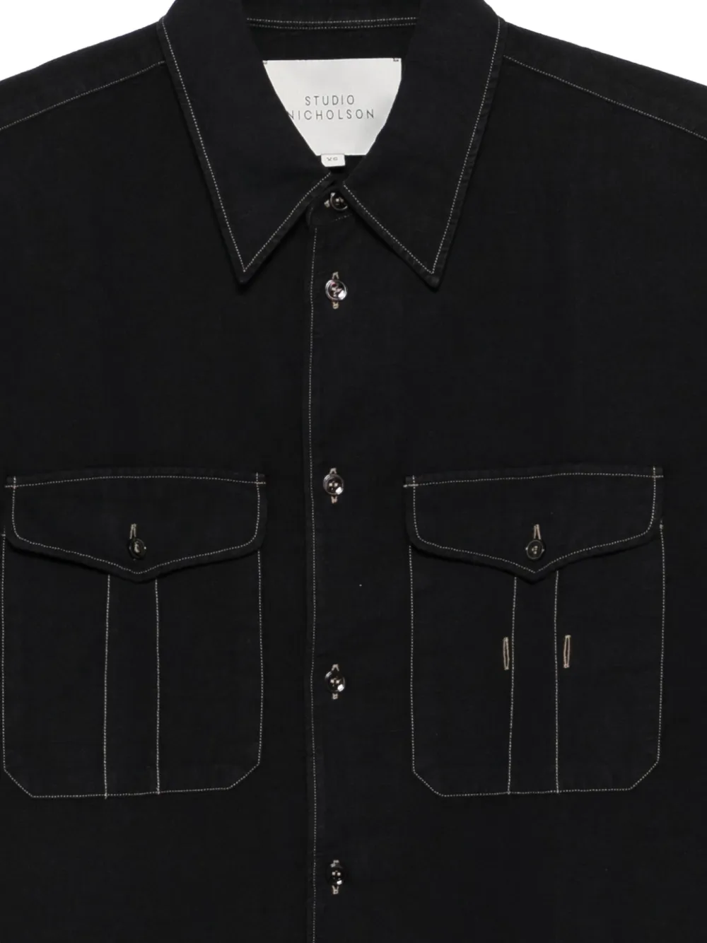  Studio Nicholson Louro Button Shirt - Black 
