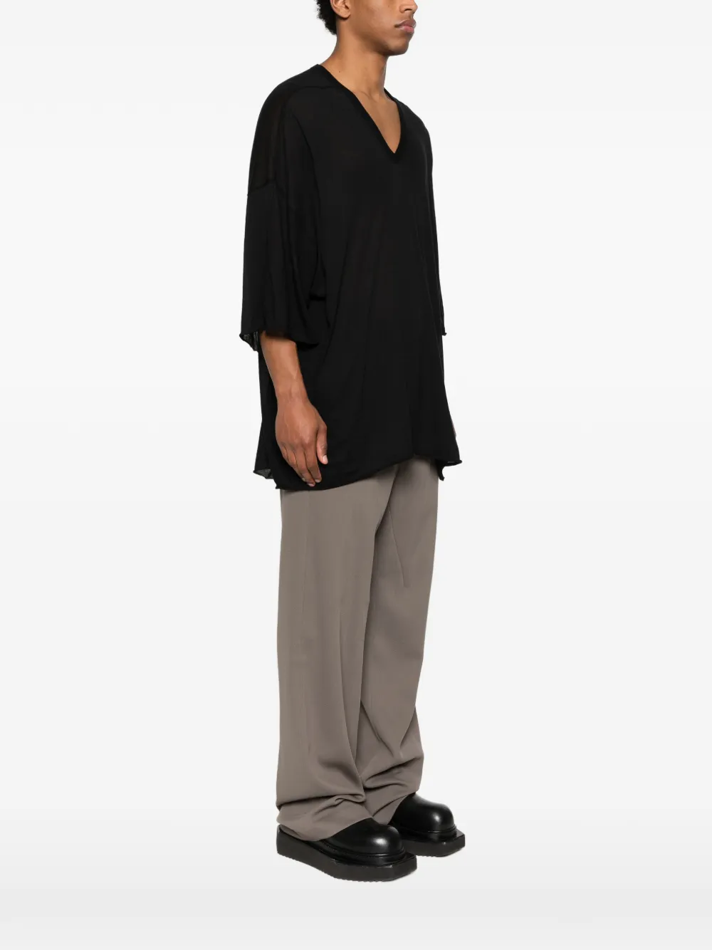 Rick Owens Tommy T-shirt met V-hals Zwart