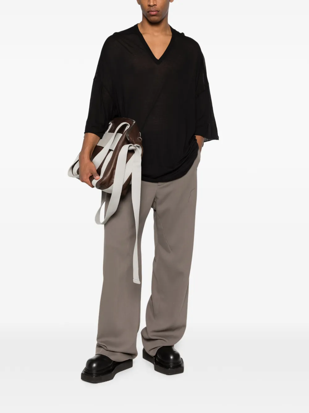Rick Owens Tommy T-shirt met V-hals Zwart