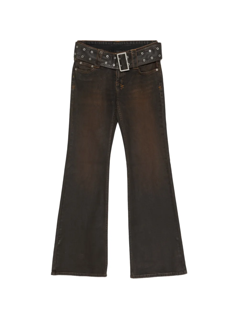 Ksubi Soho belted flared jeans - Marrone