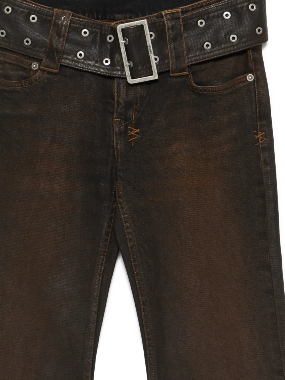  Ksubi Soho Belted Flared Jeans - Brown 