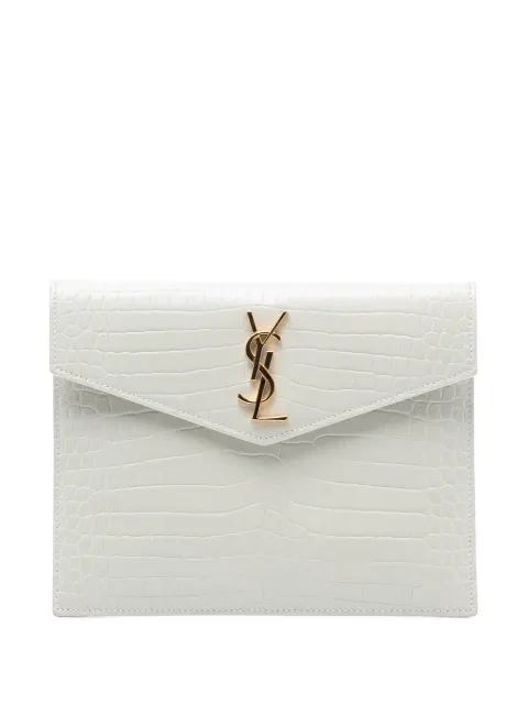 Saint Laurent Pre-Owned 2021 Baby Croc Embossed Uptown clutch bag