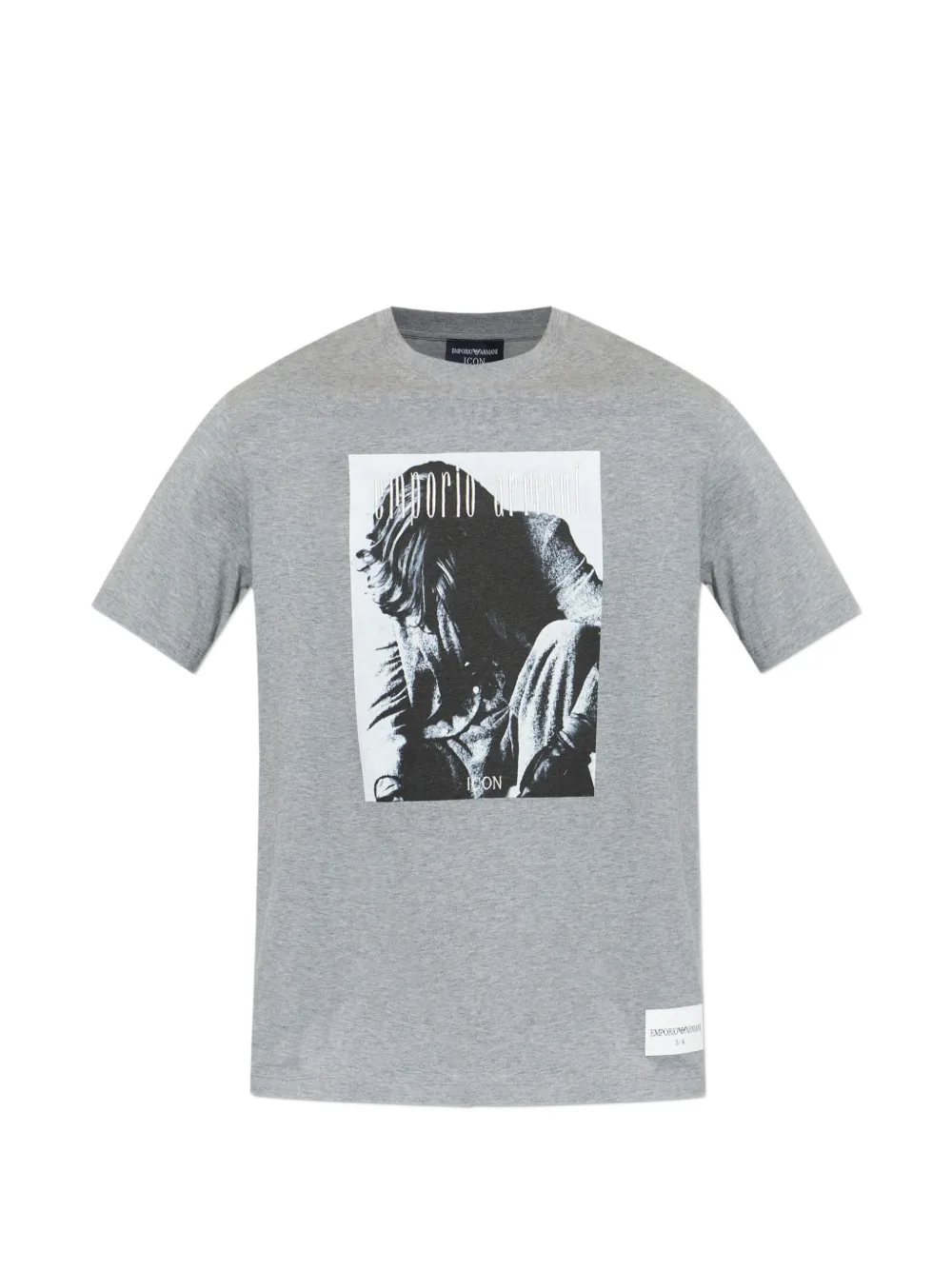 Emporio Armani graphic-print cotton T-shirt - Grigio