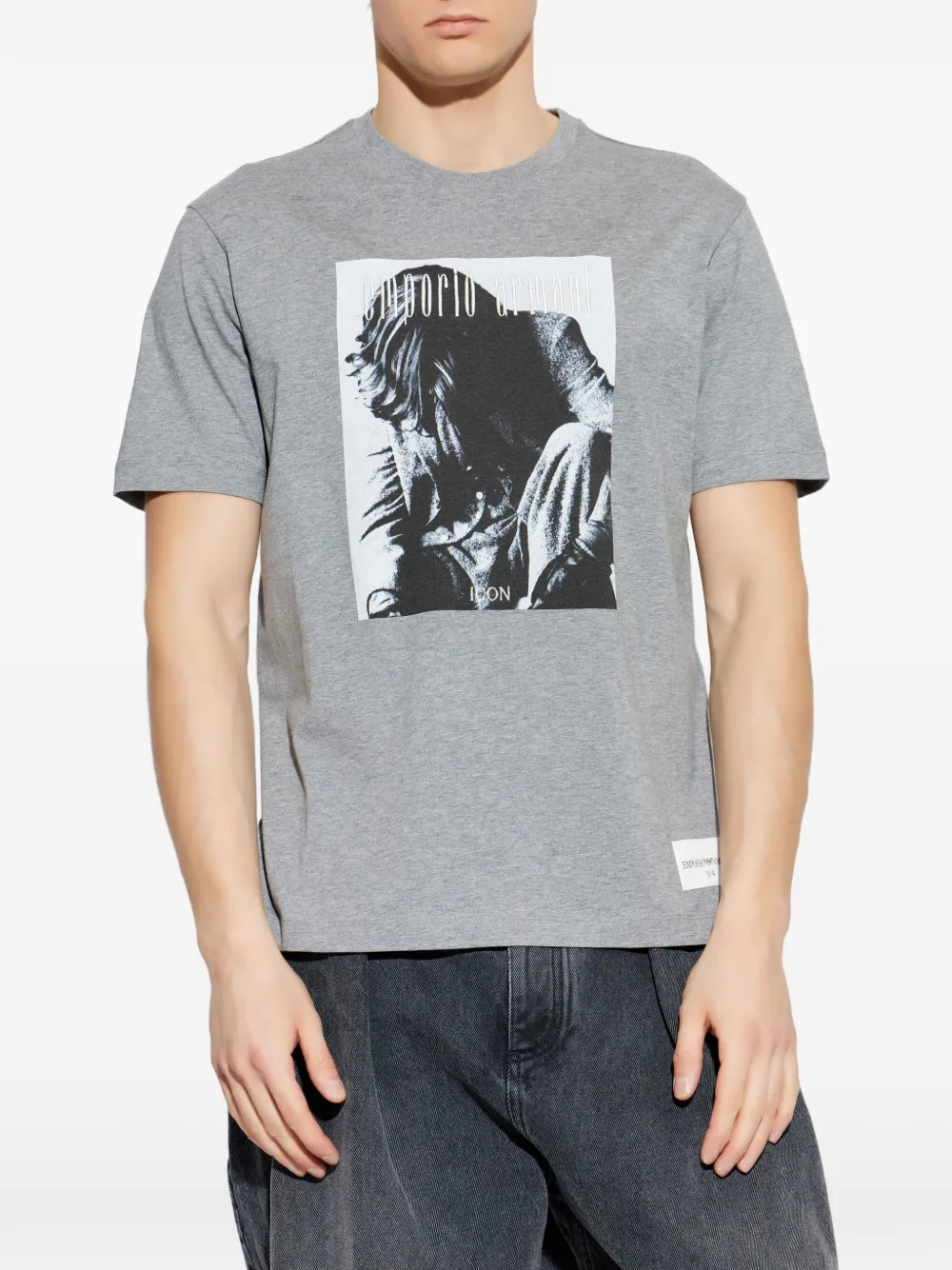 Emporio Armani Katoenen T-shirt met grafische print Grijs