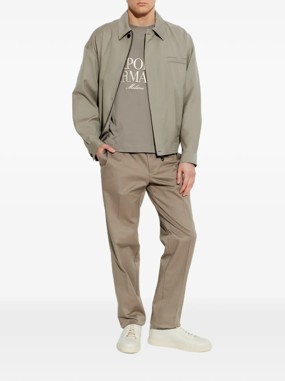 Emporio Armani Broek met toelopende pijpen Beige