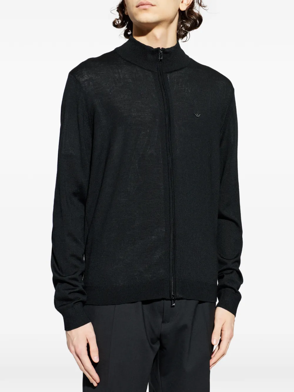 Emporio Armani Vest met hoge hals en rits Zwart