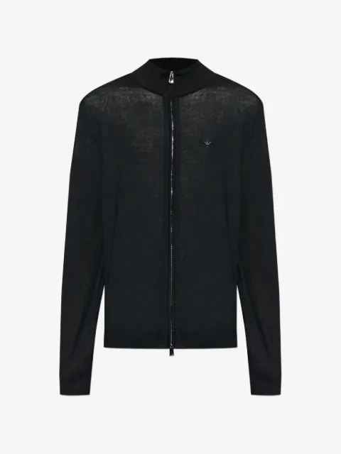 Emporio Armani cárdigan con cuello de tortuga y cierre