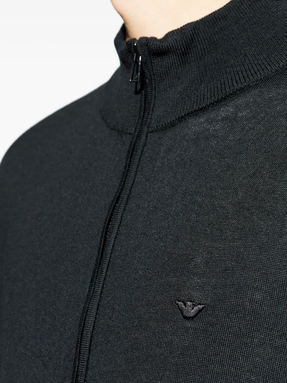Emporio Armani Vest met hoge hals en rits Zwart