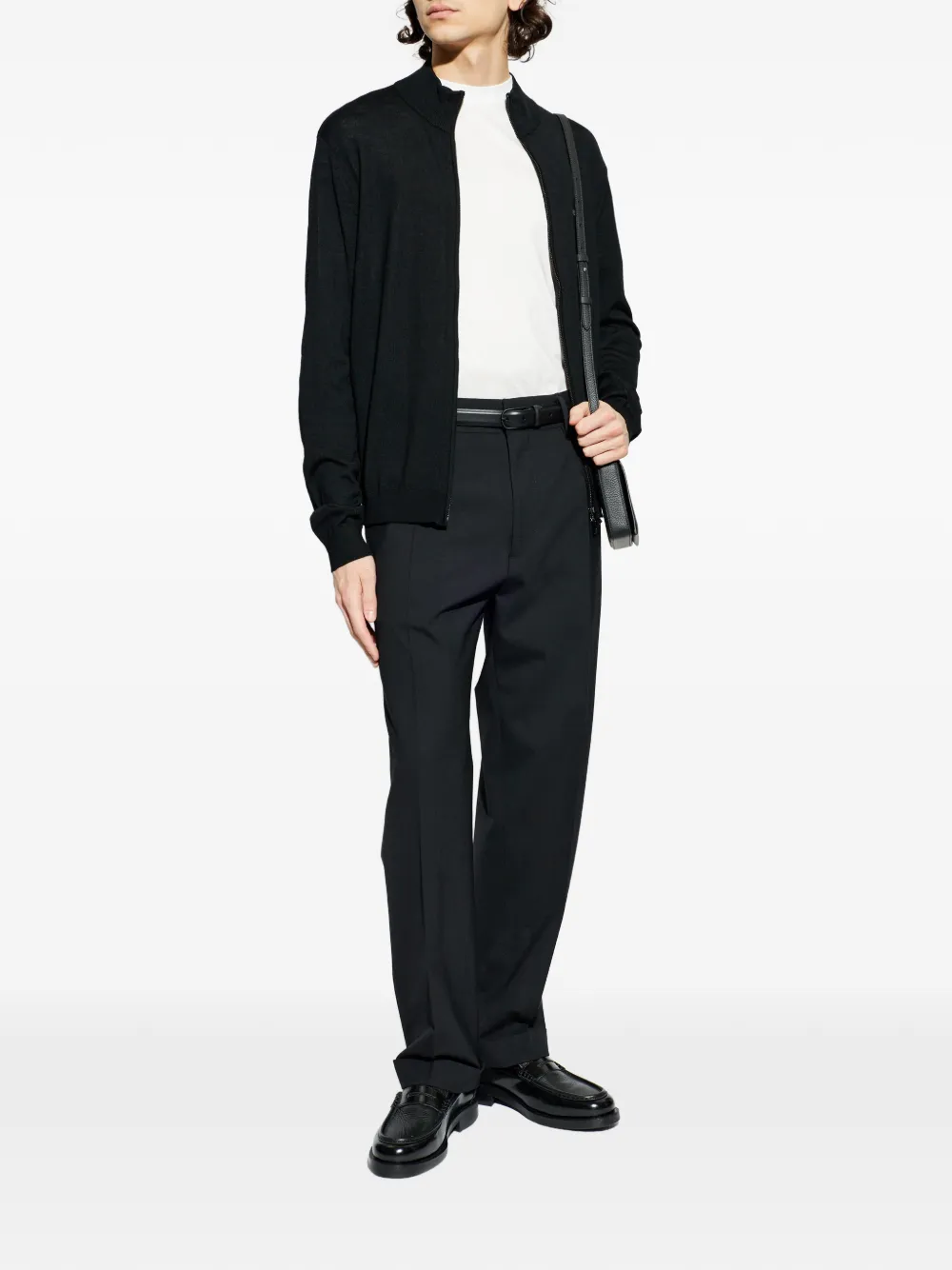 Emporio Armani Vest met hoge hals en rits Zwart