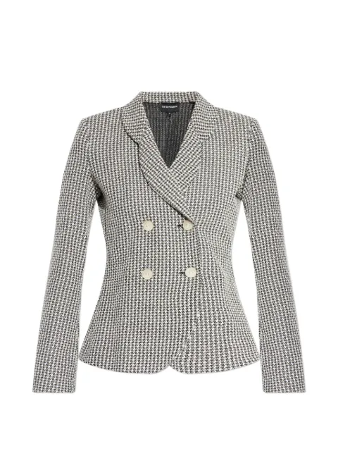 Emporio Armani houndstooth-pattern double-breasted jacket