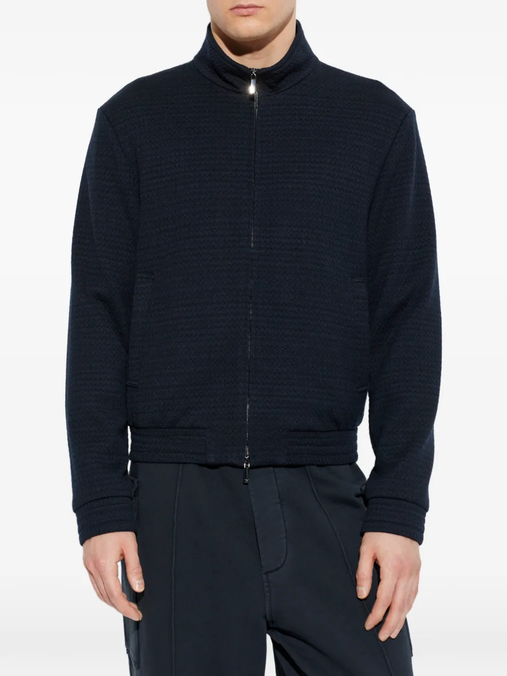 Emporio Armani Sweater met rits Blauw