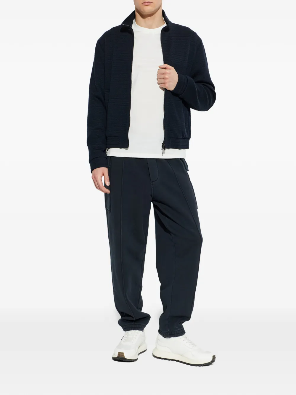 Emporio Armani Sweater met rits Blauw