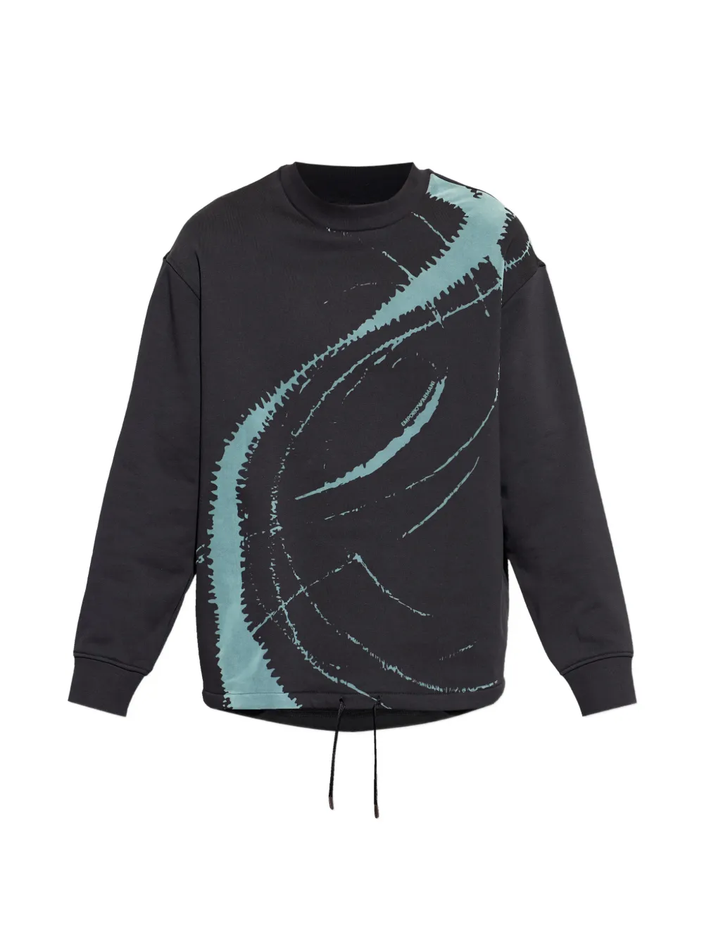 Emporio Armani graphic-print drawstring sweatshirt - Nero