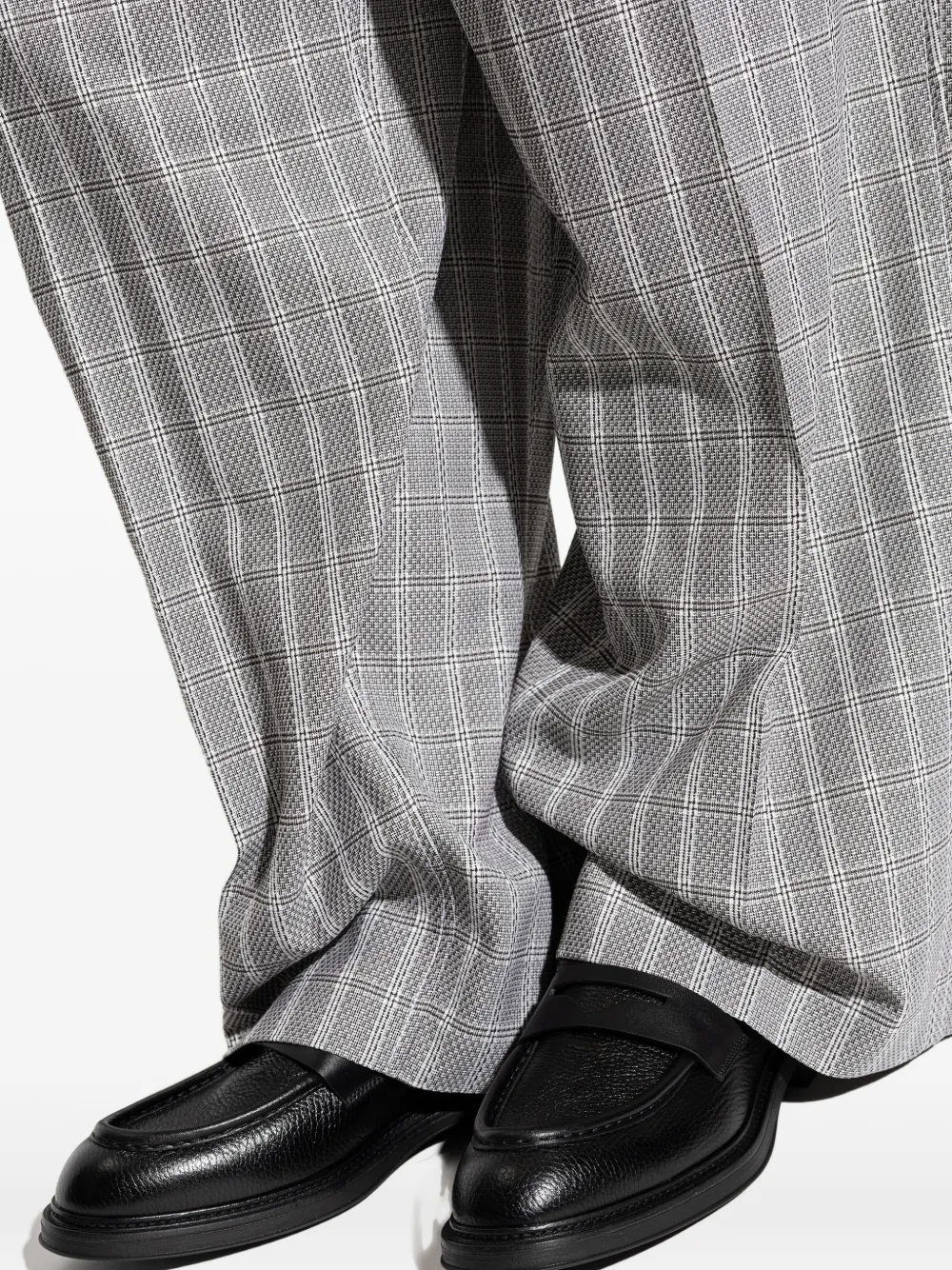 Emporio Armani Leren loafers Zwart