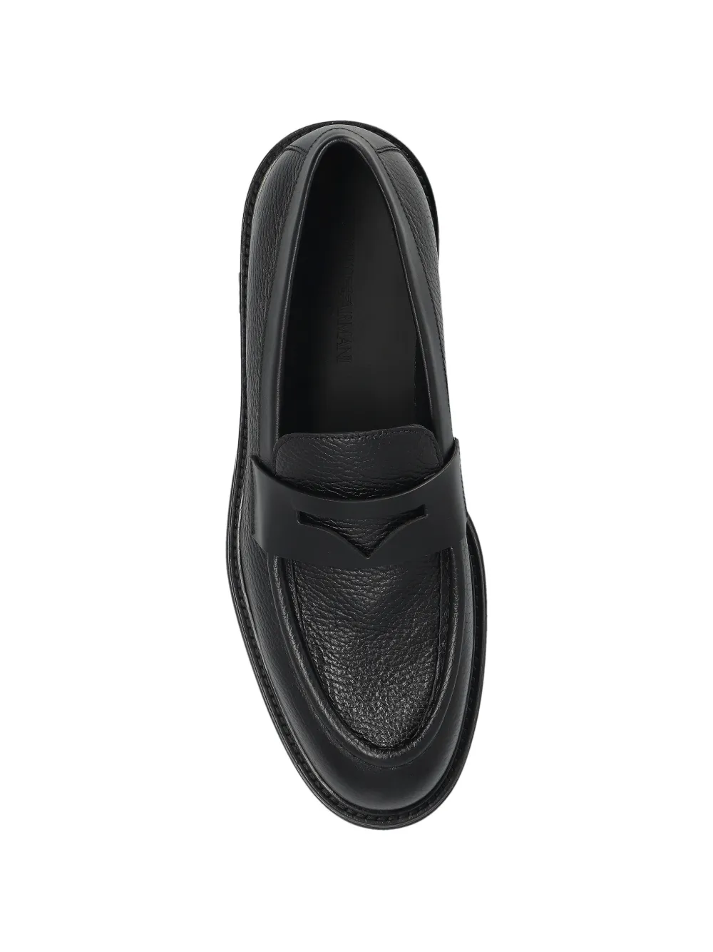 Emporio Armani Leren loafers Zwart