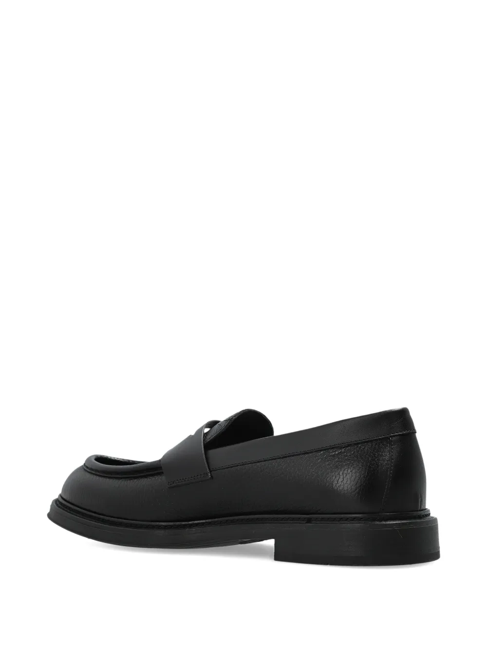 Emporio Armani Leren loafers Zwart