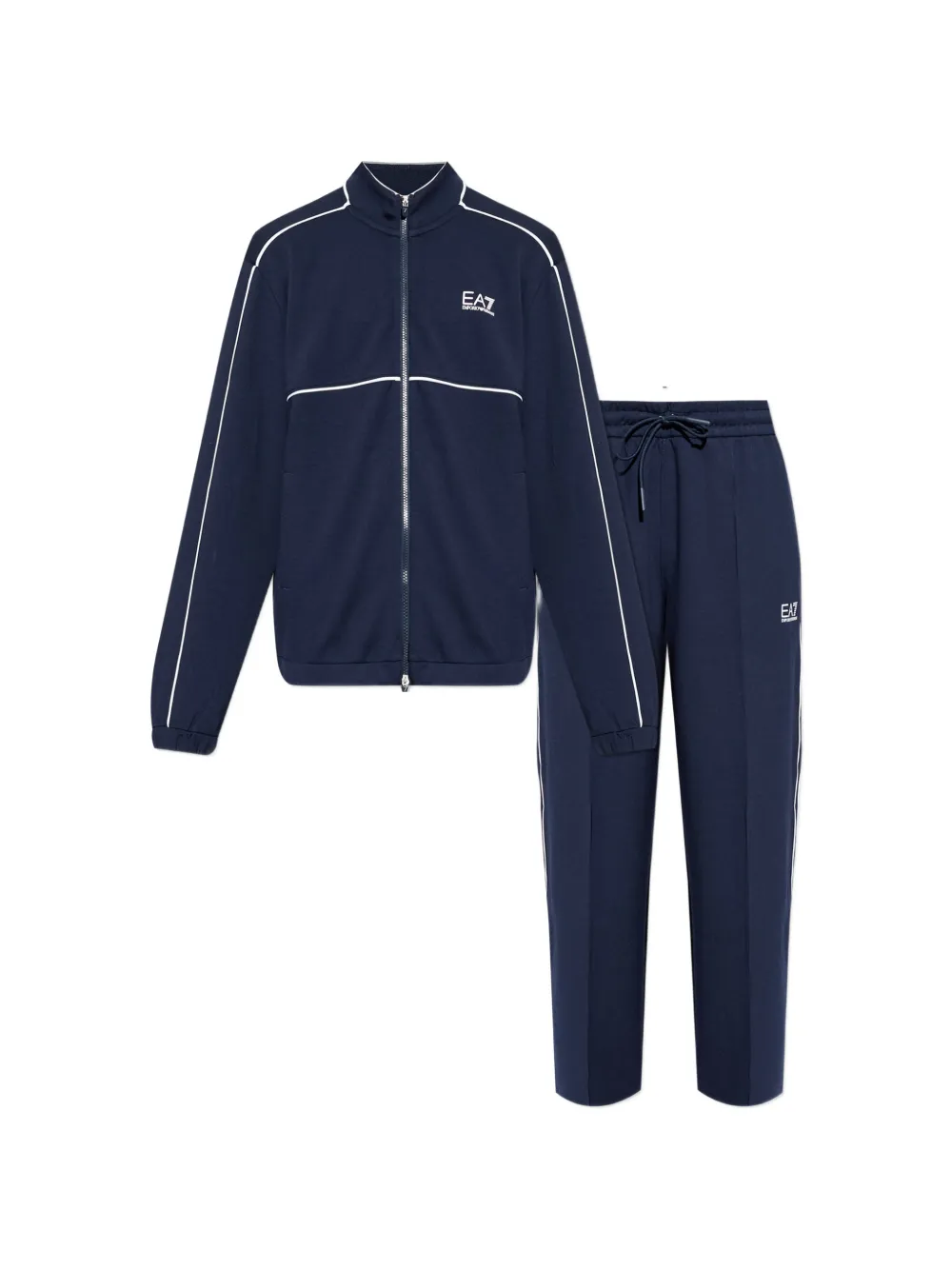 Ea7 Emporio Armani stripe-detail track suit - Blu