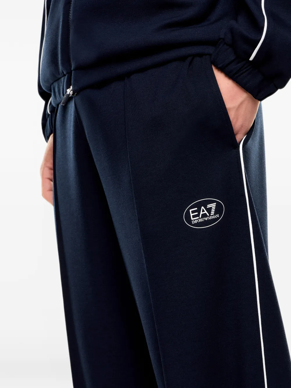 Ea7 Emporio Armani Trainingspak met streepdetail Blauw