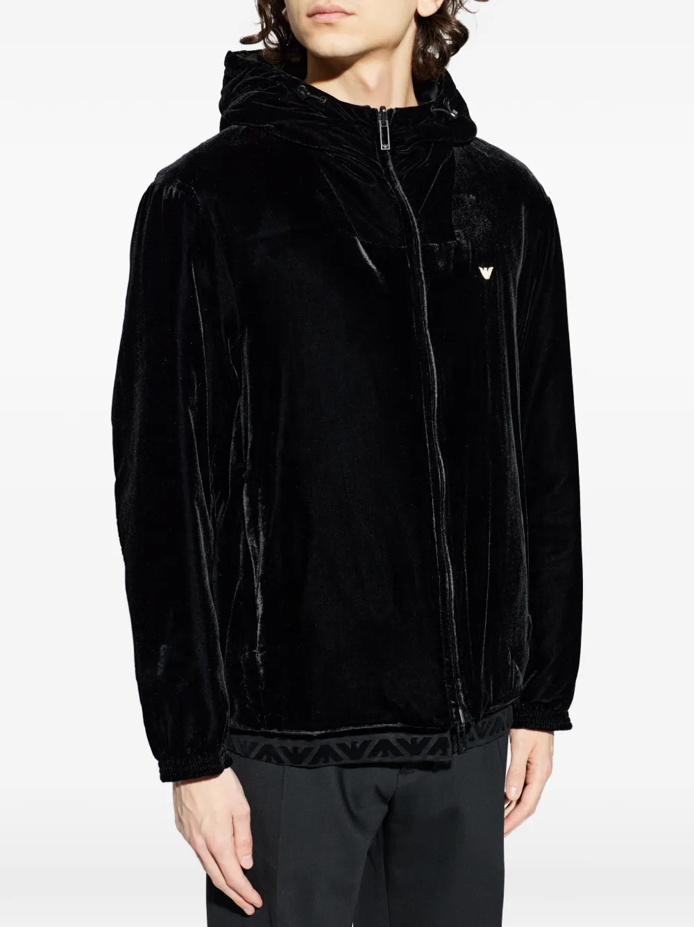 Emporio Armani Omkeerbaar jack met capuchon Zwart