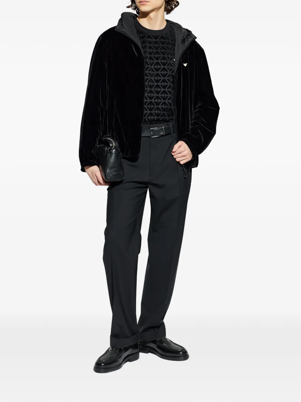 Emporio Armani Omkeerbaar jack met capuchon Zwart