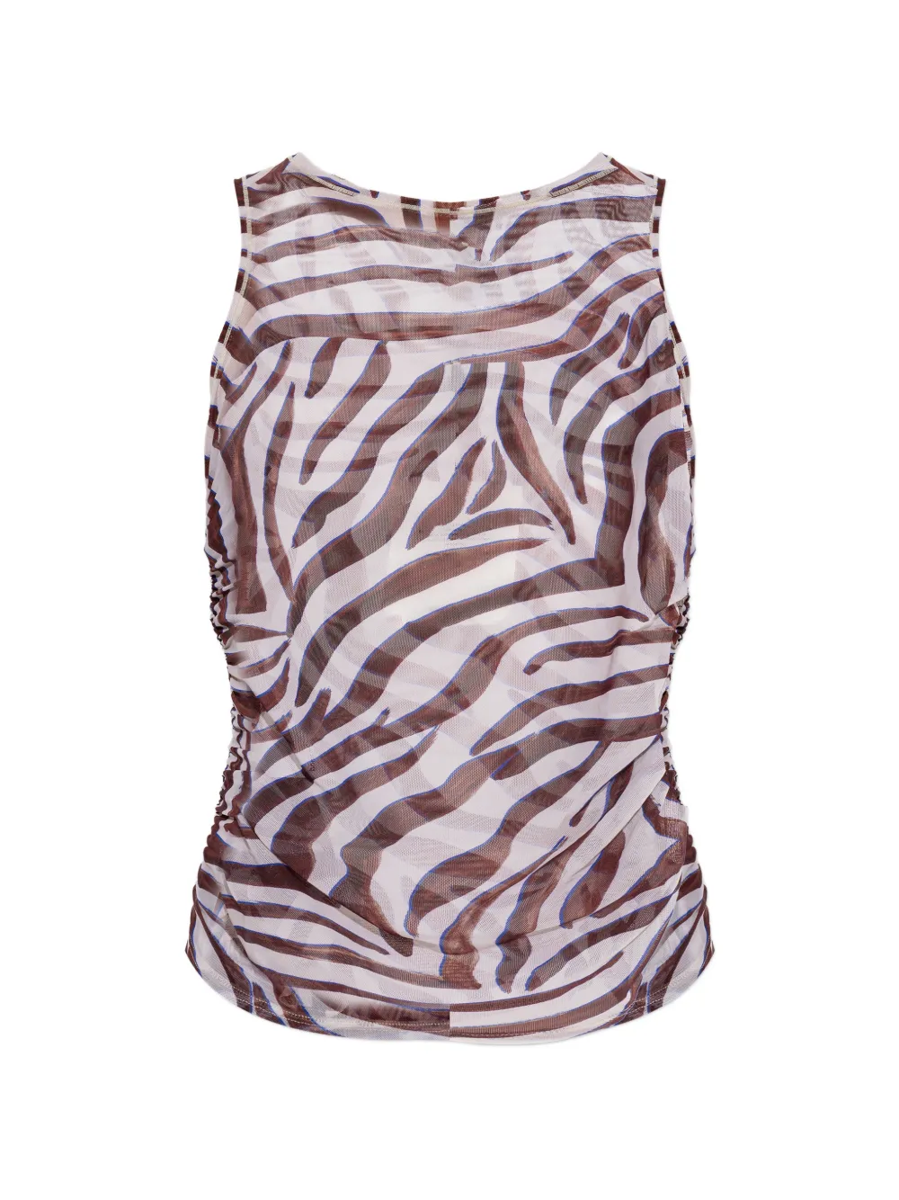 Bond-eye mesh zebra-print top - Nude