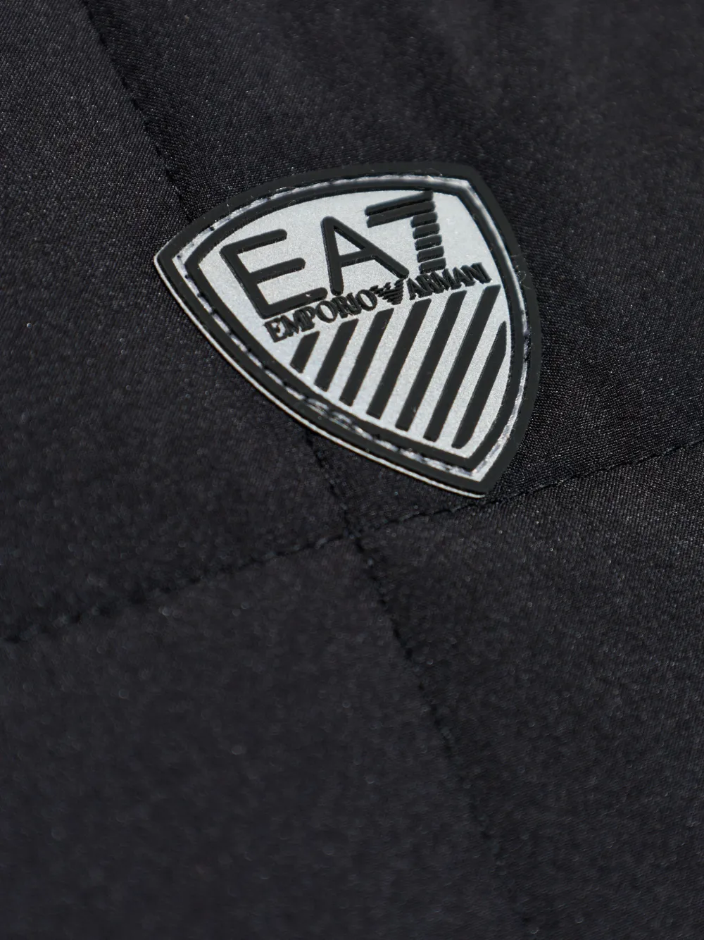 Ea7 Emporio Armani Gewatteerd jack met logopatch Zwart