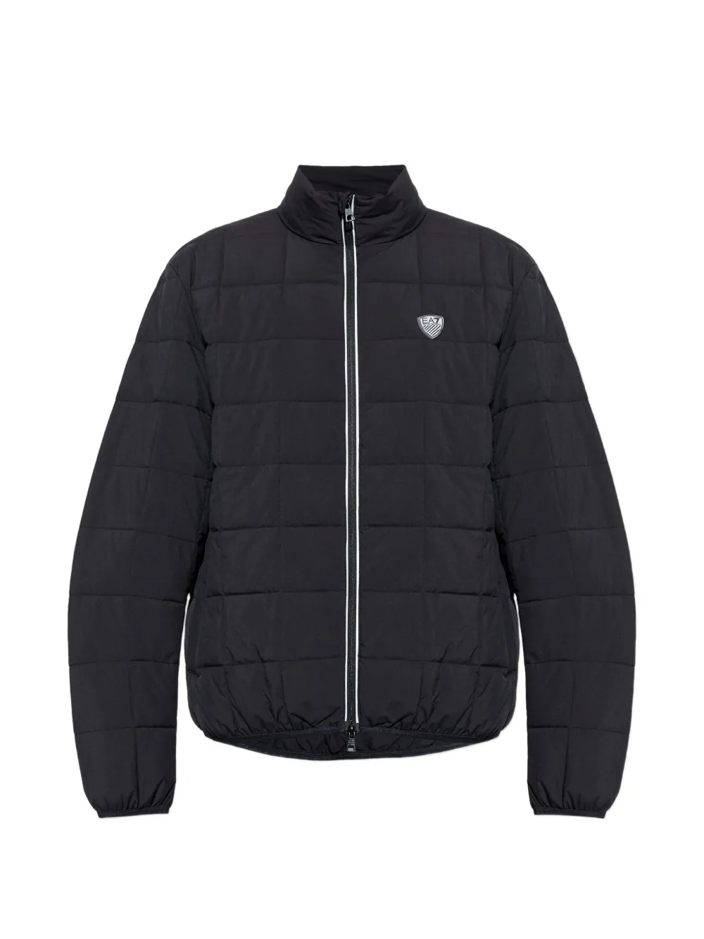 Ea7 Emporio Armani logo-patch quilted jacket - Black