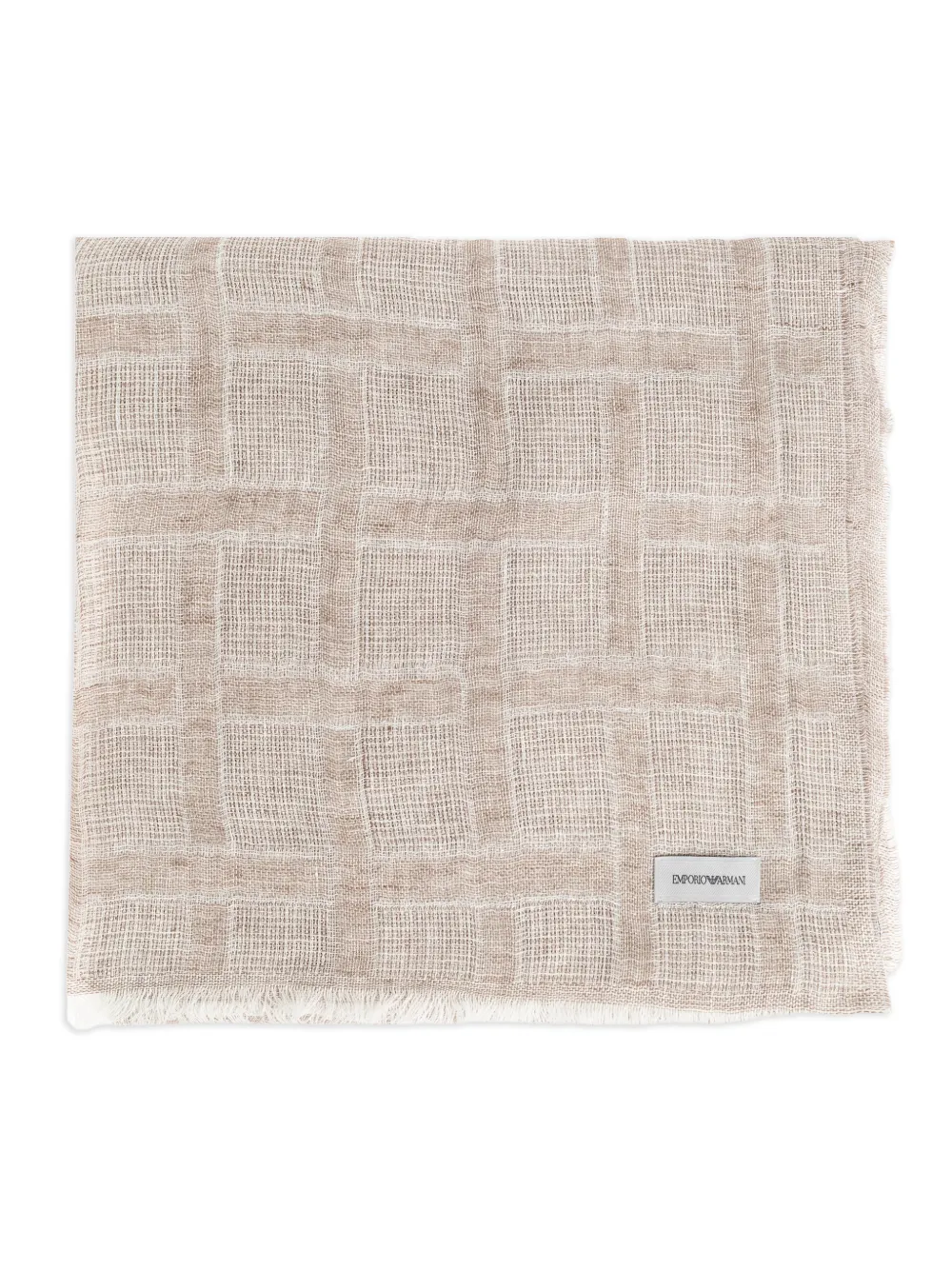 Emporio Armani fringed checked scarf - Toni neutri