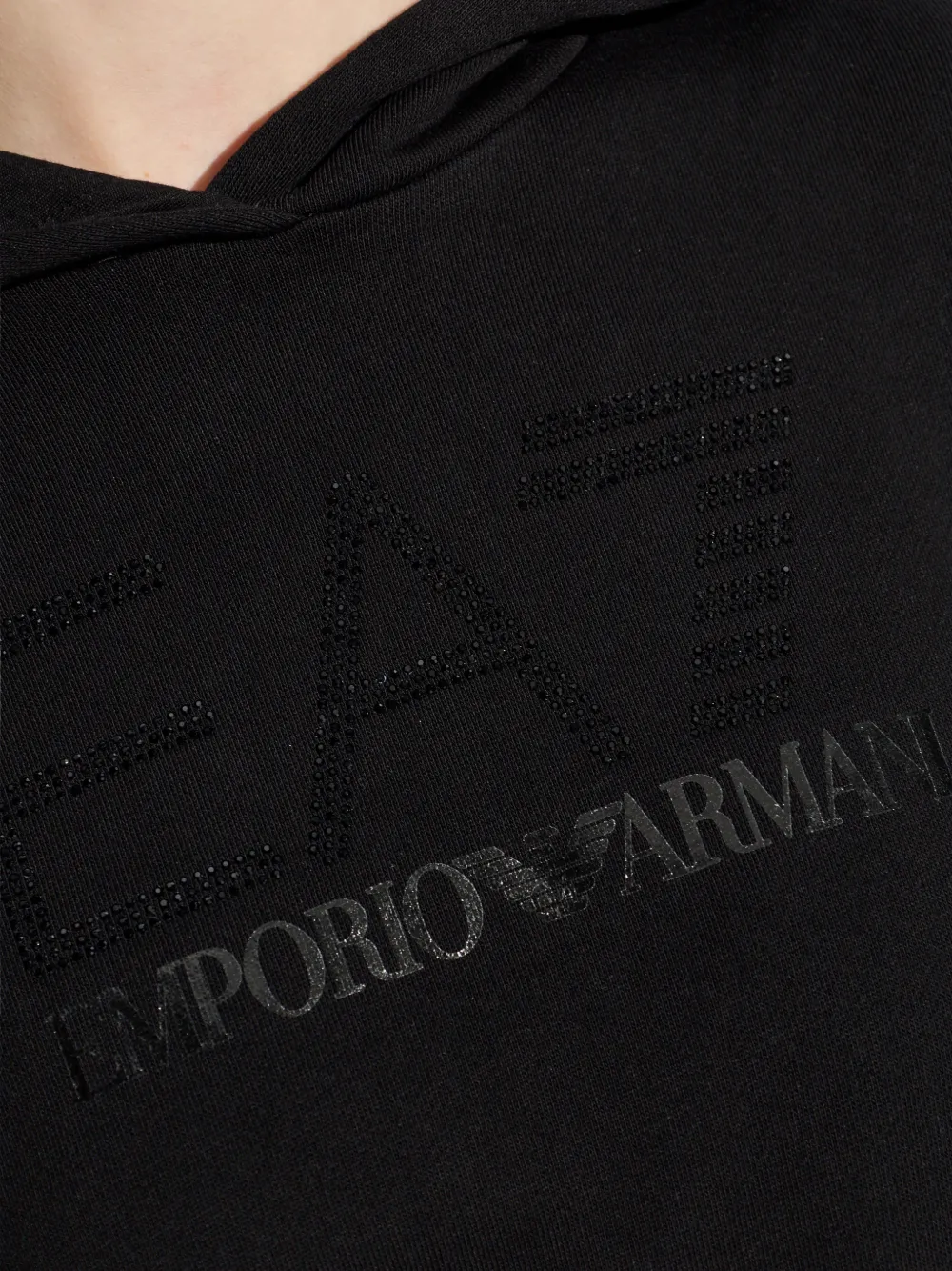 Ea7 Emporio Armani Hoodie met logodetail Zwart