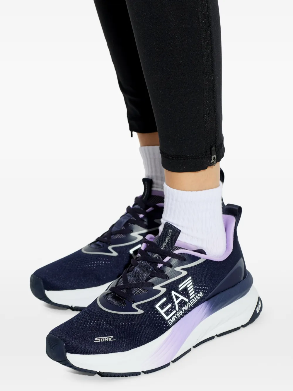 Ea7 Emporio Armani logo sneakers Blauw