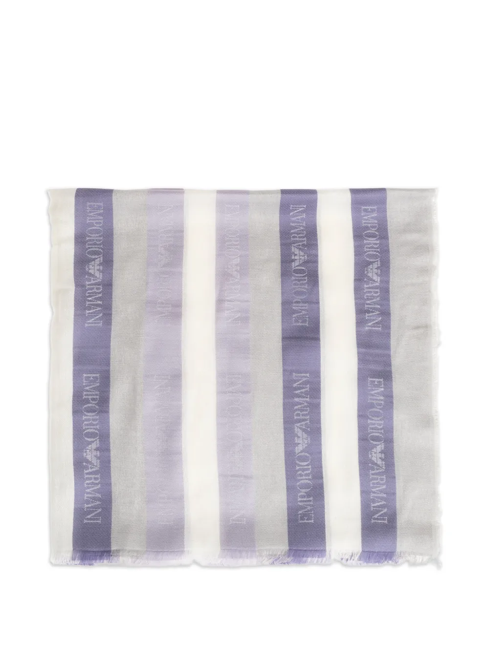 Emporio Armani striped scarf - Bianco