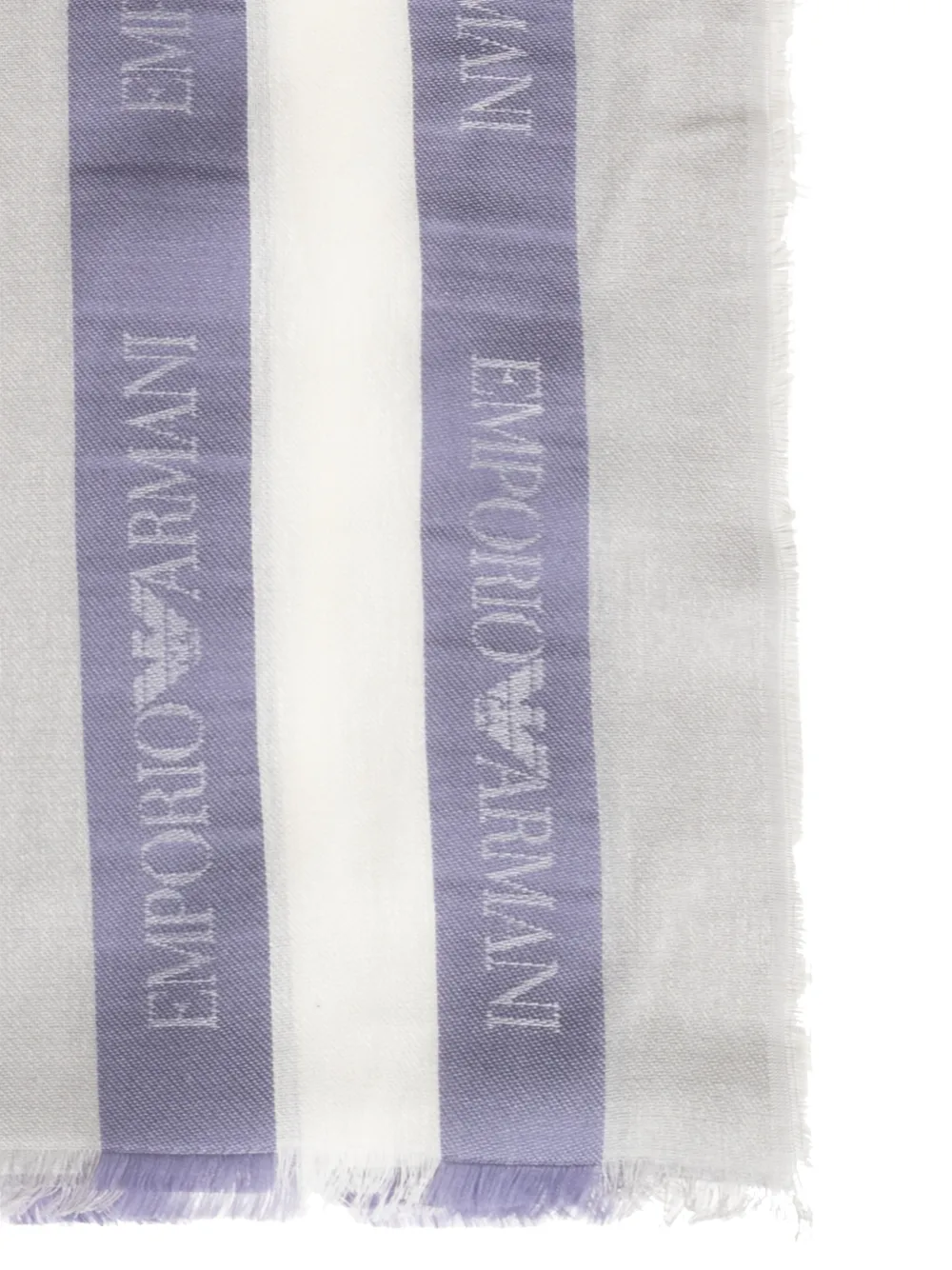 Emporio Armani Gestreepte sjaal Wit