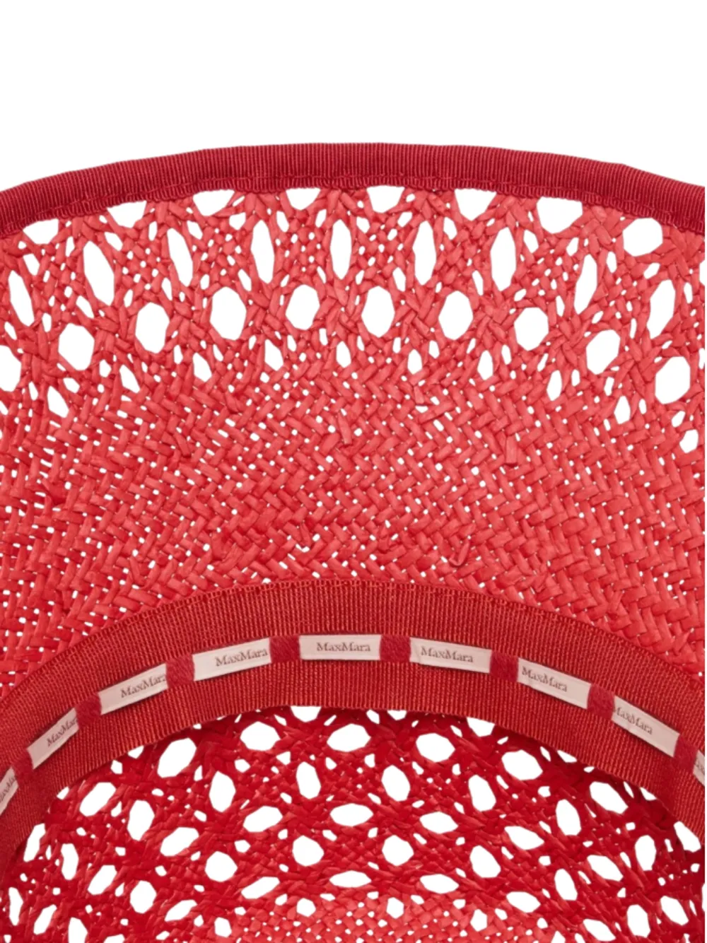 Max Mara Perforated Hat In Red