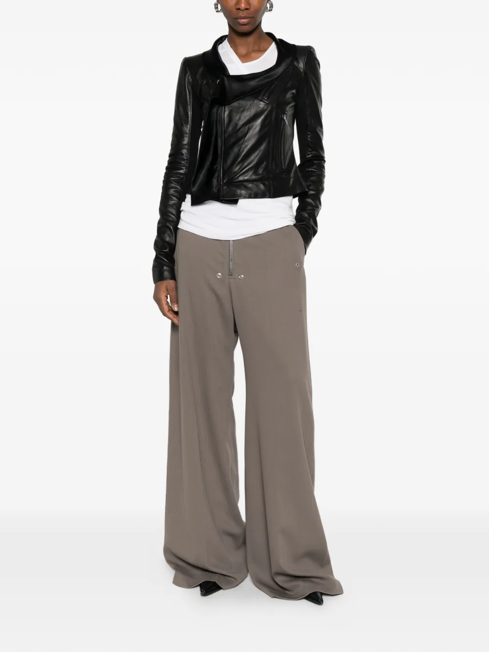  Rick Owens Zip Draped Jacket - Black 