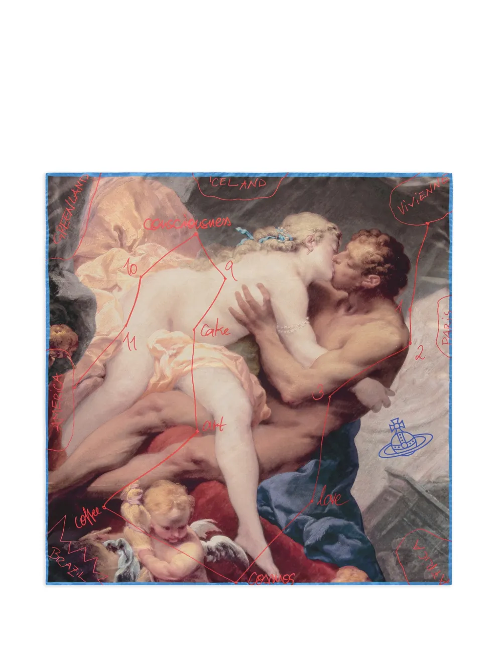 Vivienne Westwood printed square scarf - Toni neutri