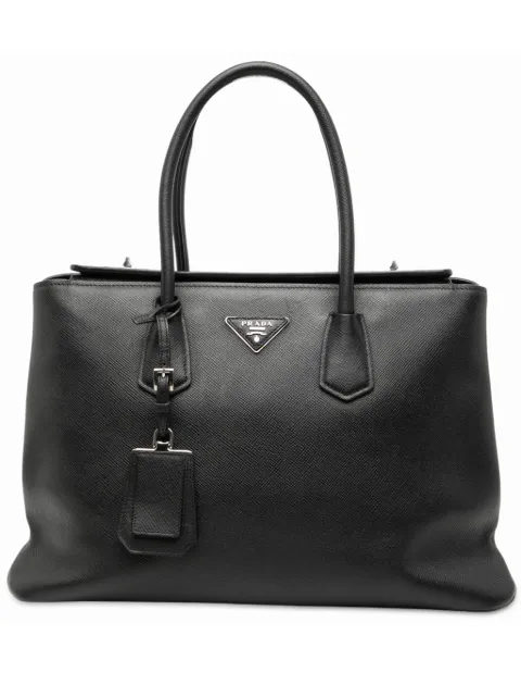 Prada Pre-Owned bolsa satchel Cuir Turnlock Twin de piel saffiano 2010-2025