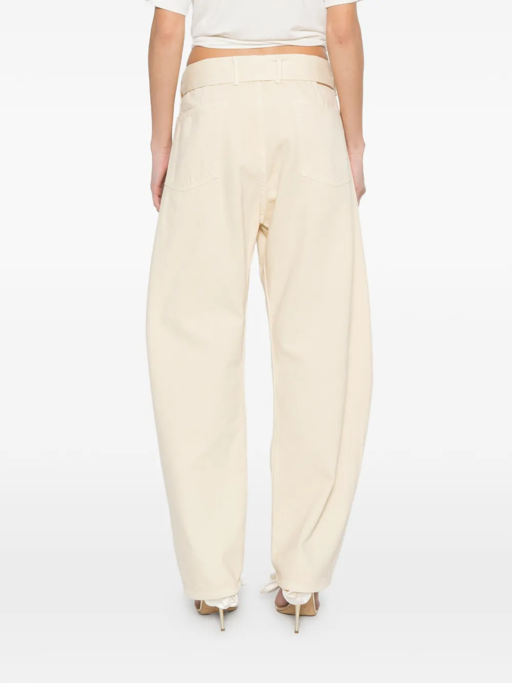 Magda Butrym Jeans met ceintuur Beige