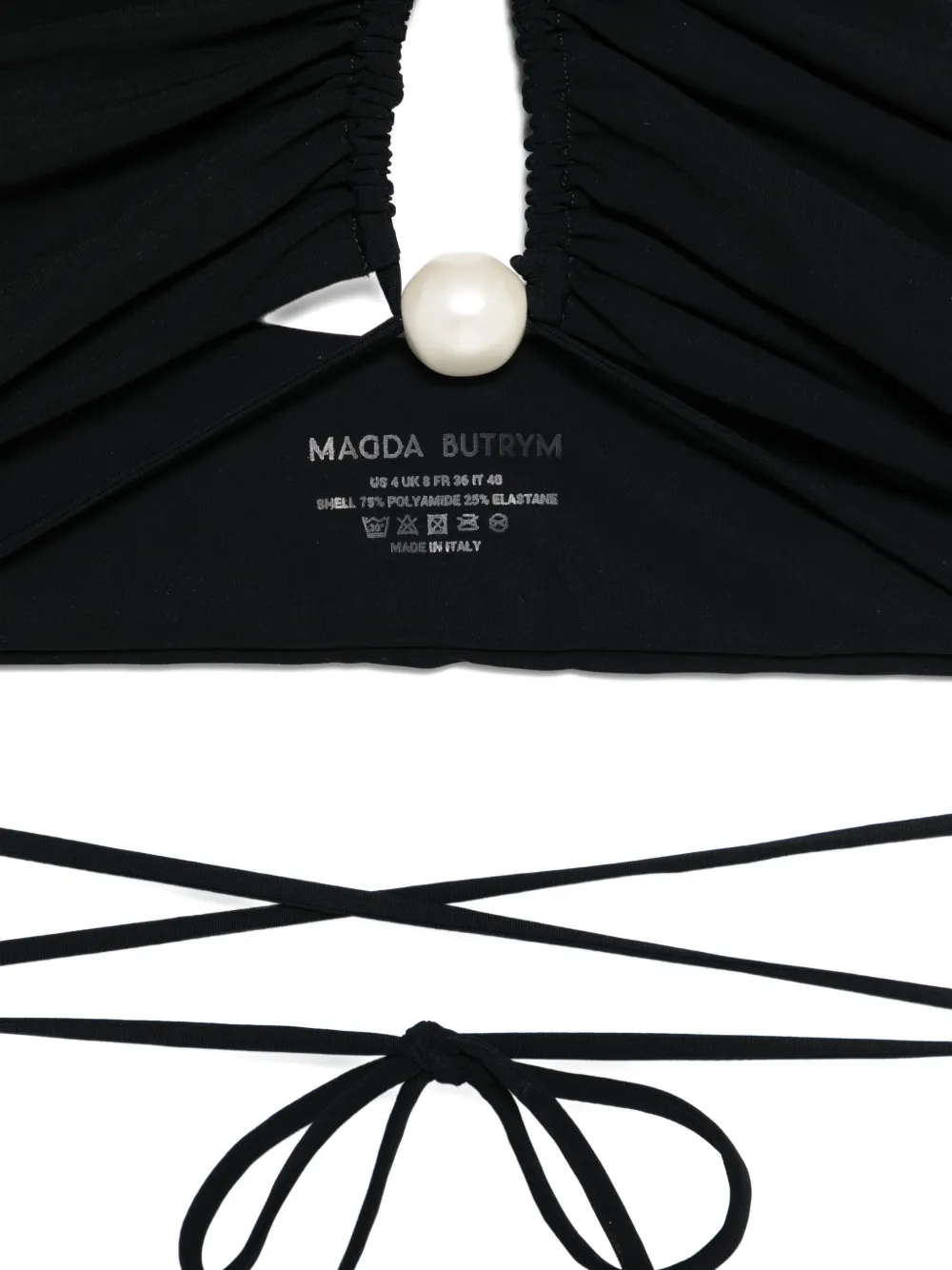  Magda Butrym Gathered Tie Beachwear - Black 