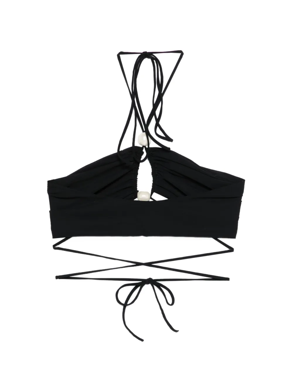  Magda Butrym Gathered Tie Beachwear - Black 