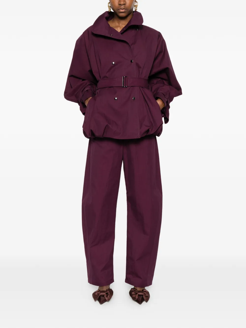  Magda Butrym Belted Double-breasted Jacket - Purple 