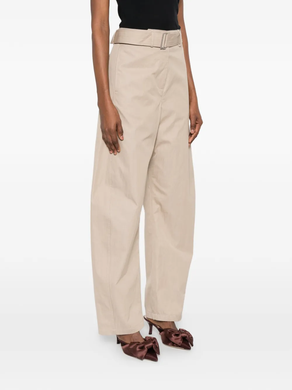 Magda Butrym Broek met ceintuur Beige