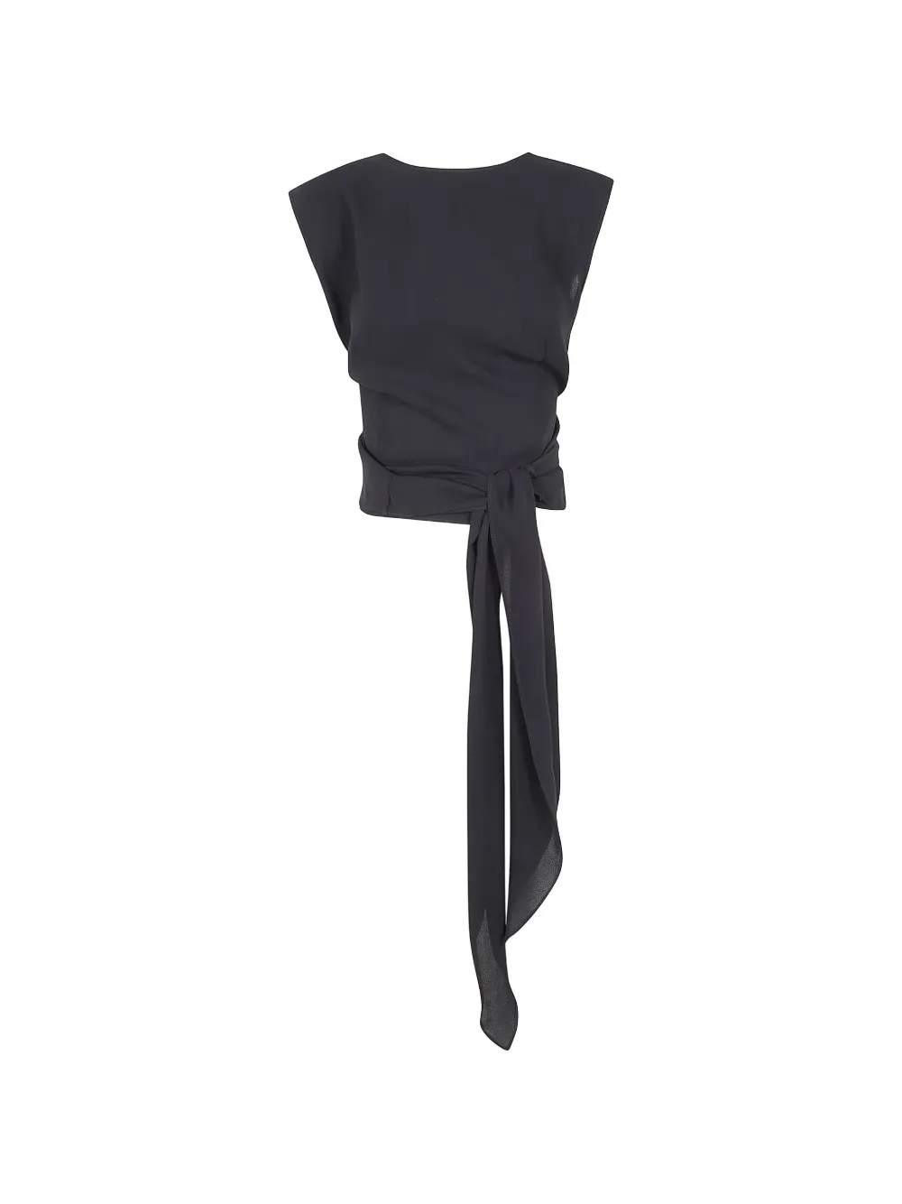  Mantu Wrap-tie Blouse - Grey 