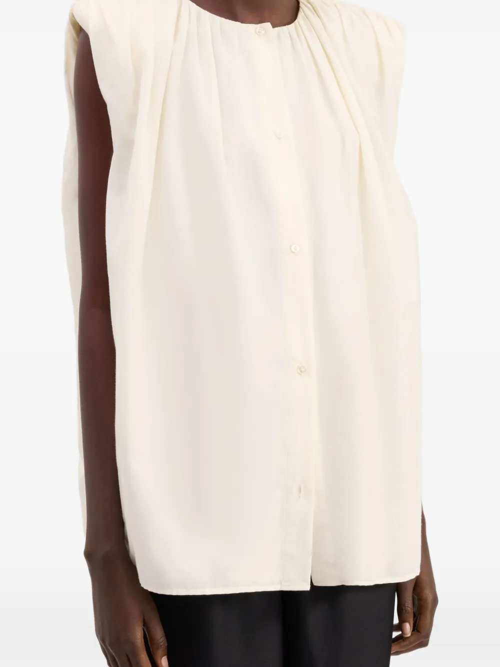 LouLou de Saison Top met knoopsluiting Beige