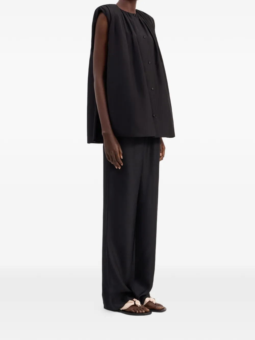 LouLou de Saison Top met knoopsluiting Zwart