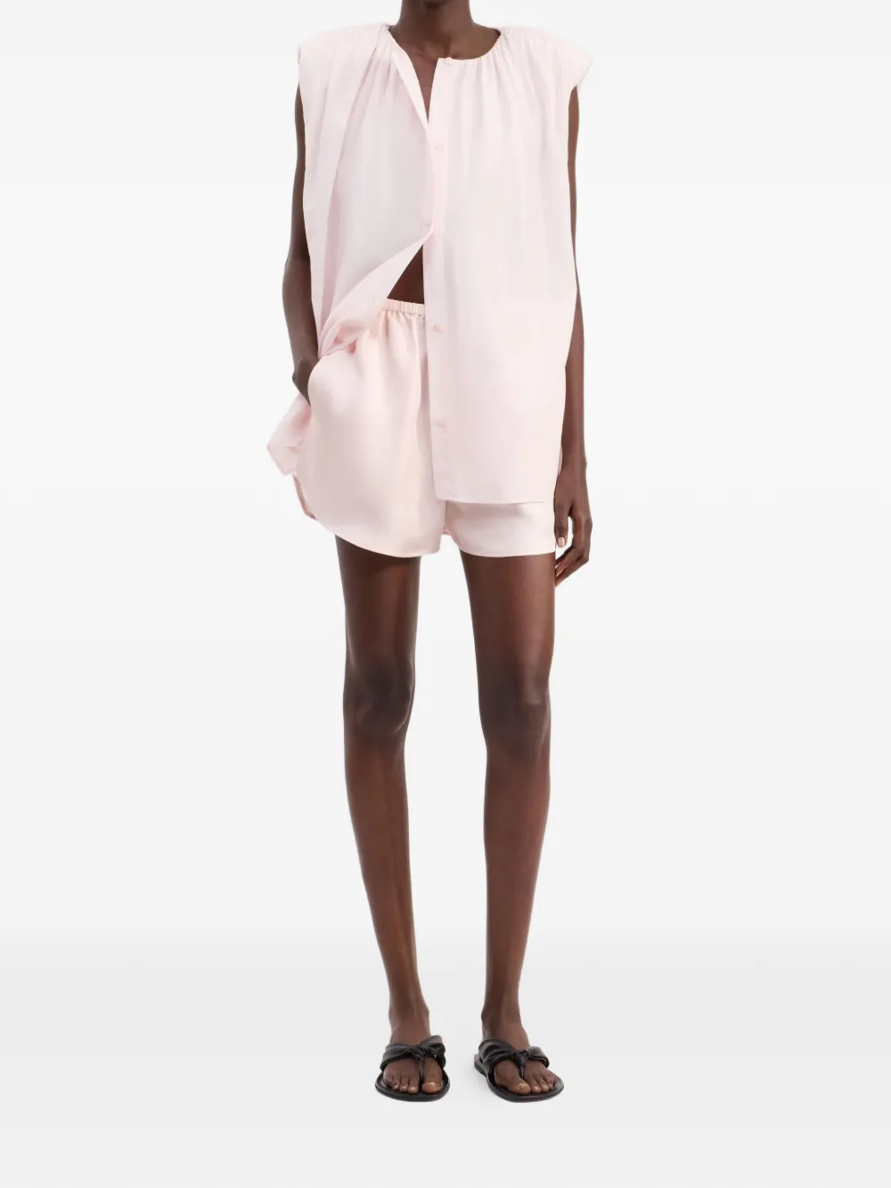 LouLou de Saison Top met knoopsluiting Roze