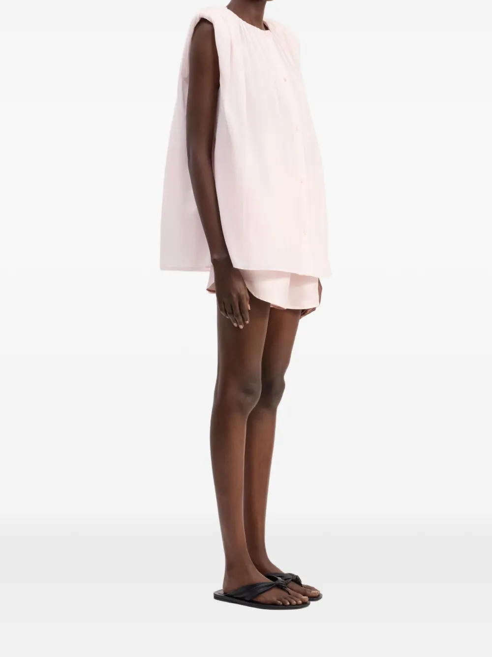 LouLou de Saison Top met knoopsluiting Roze