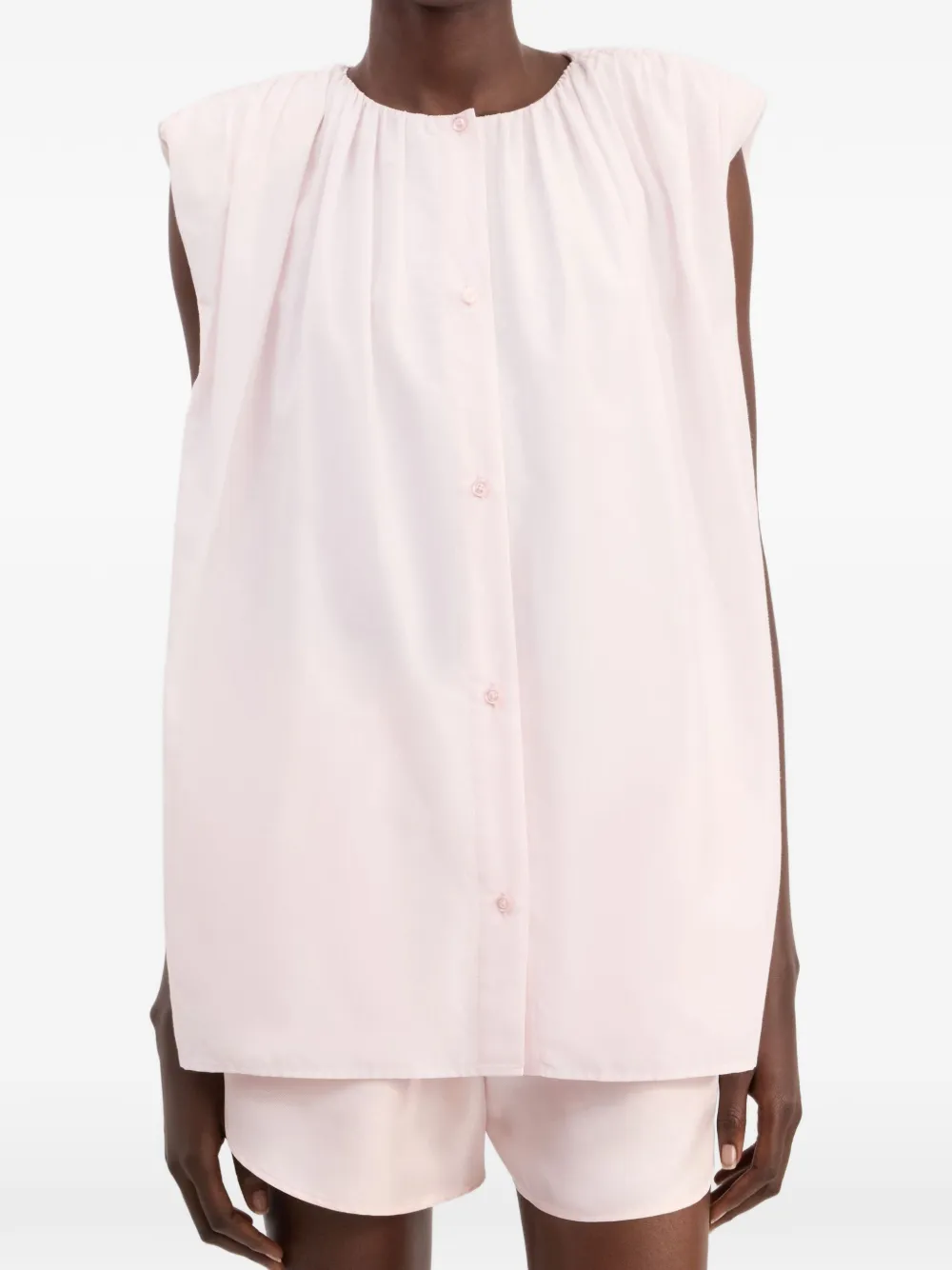 LouLou de Saison Top met knoopsluiting Roze